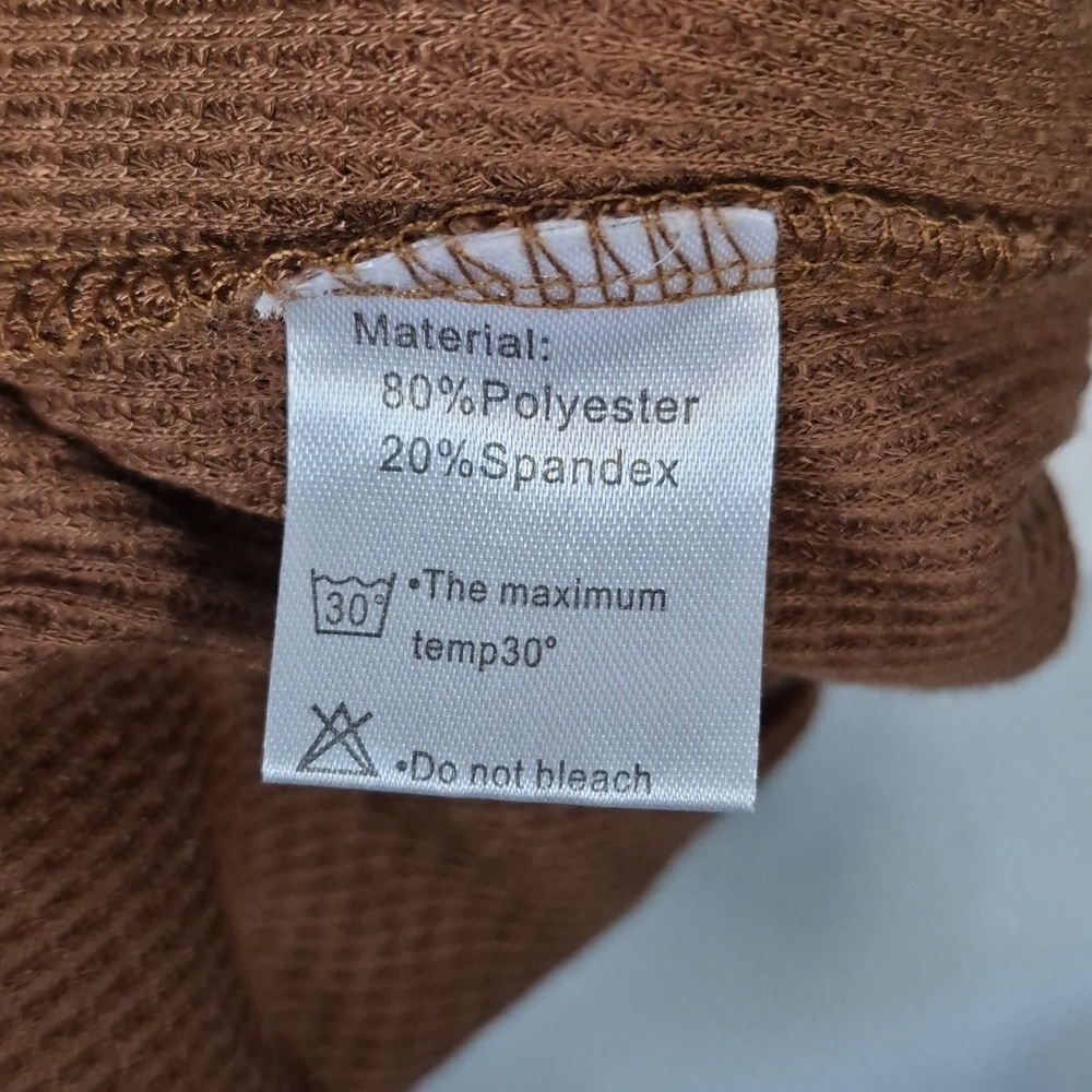 Plus Size V-Neck Brown Knit Top with Lace Sleeves | Size 2X - Picture 5 of 5